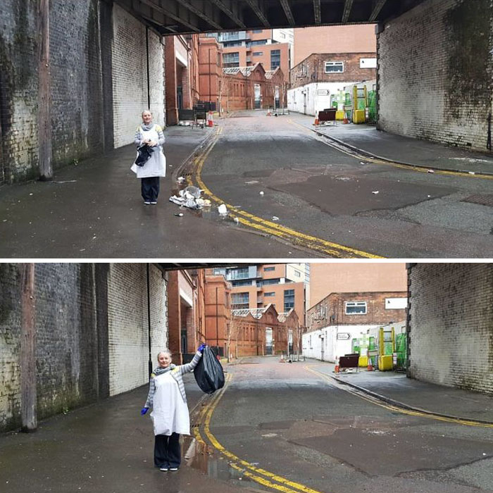 Before & After#trashtag Challenge Is One Of The Social Media Hashtags Worth Time And Effort.it Urges People To Pick A Place Filled With Litter, Clean It Up, And Post Before And After Pictures.volunteers Have Made Beaches, Parks And Roads Trash-Free While Raising Awareness Of The Quantity Of Plastic Litter We Produce. Here Is Mine - Manchester's Mirabel Street. During Strong Winds And After Events At Manchester's Arena Our Little Corner Gets A Full Blast Of Litter Droped By Passing By People.i Hope In No Time We Will Transform Mirabel Street Into The Cleanest Street In Manchester. 🤗😍👏