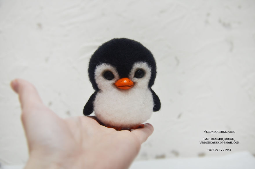 Cute Penguin Felting Пингвин Из Шерсти Валяный Сухое Валяние