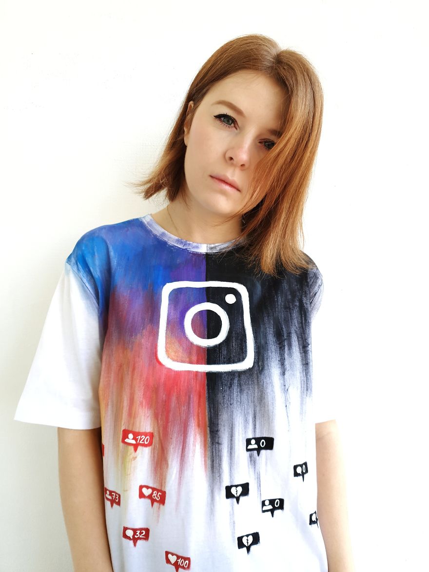 I Created A Hand-Painted T-Shirt To Show How Instagram Can Ruin Our Lives