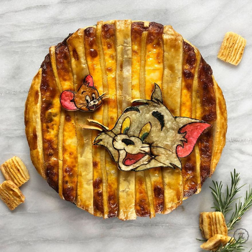 Tom & Jerry Apple Cheddar Pie