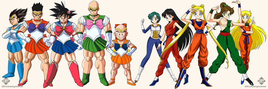 My Boyfriend Illustrated A Crossover Between Dragon Ball Z And Sailor Moon