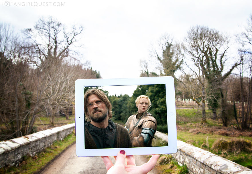 Jaime And Brienne Cross A Bridge And Start Fighting On Location In Northern Ireland