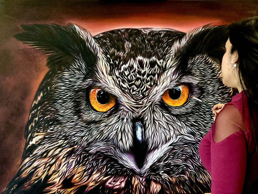 An Incredible Hand Painted Owl!