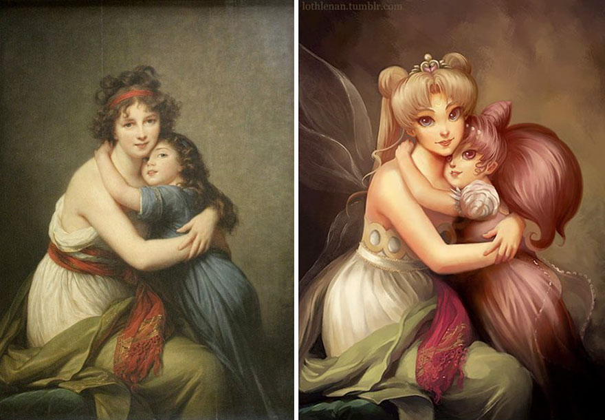 Self-Portrait With Her Daughter (Élisabeth Louise Vigée Le Brun) As Neo Queen Serenity And Small Lady