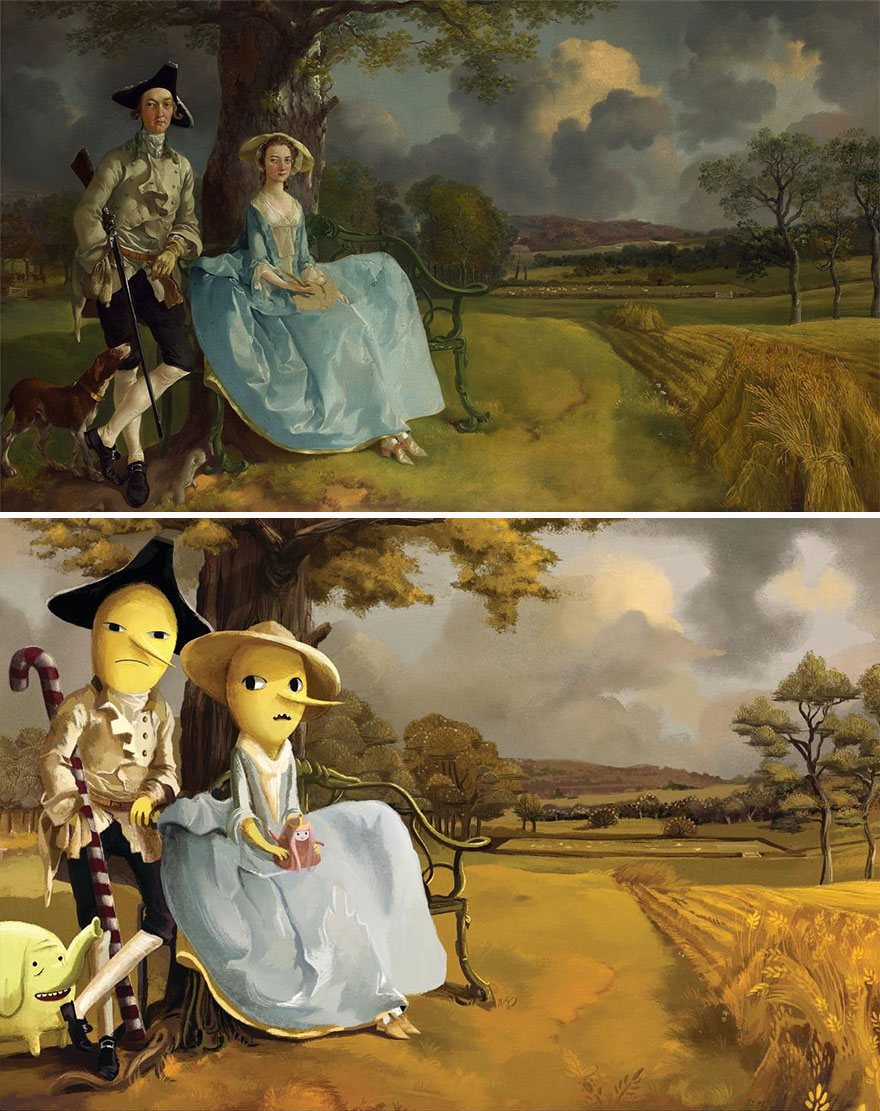 Mr. And Mrs. Andrews (Thomas Gainsborough) As The Earl Of Lemongrab And Lady Lemongrabs