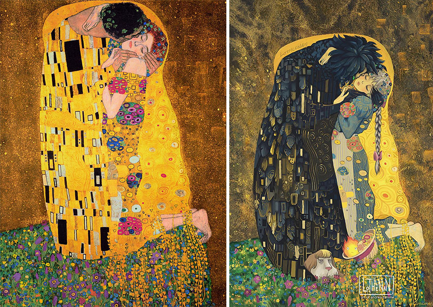 The Kiss (Gustav Klimt) As Sophie And Howl
