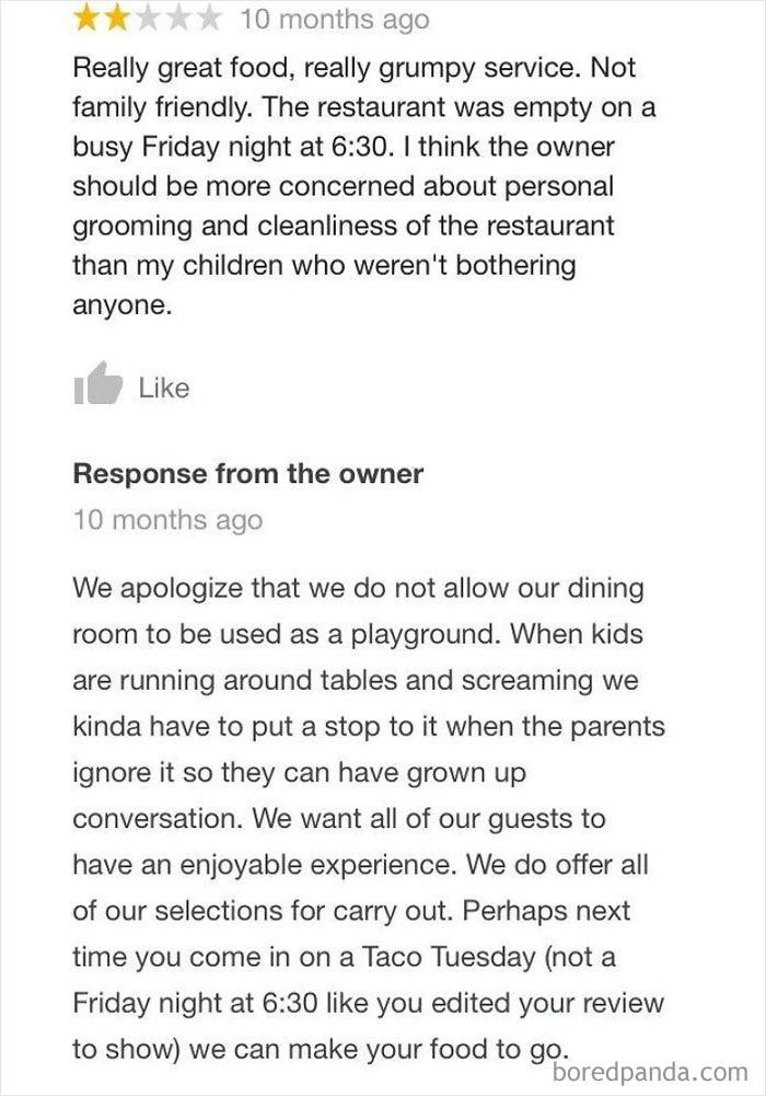 Op Thinks The Taco Joint Is Her Kids Playground