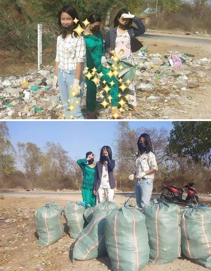 3 Women Cleaned Up This Area Together. #trashtag