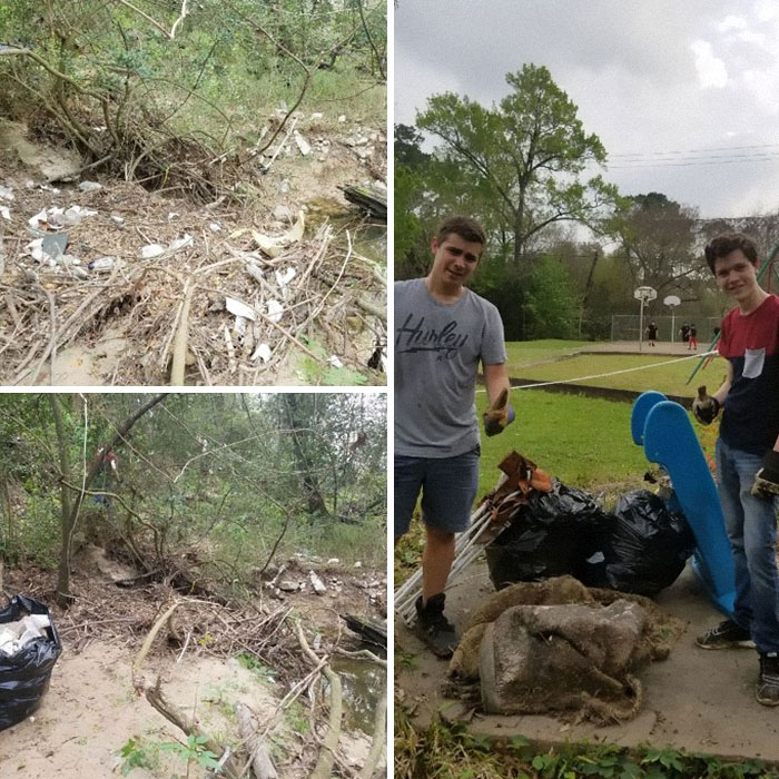 Friend And I Took Some Time Today To Clean Our Local Park. Keep Our Bayou Clean! #trashtag