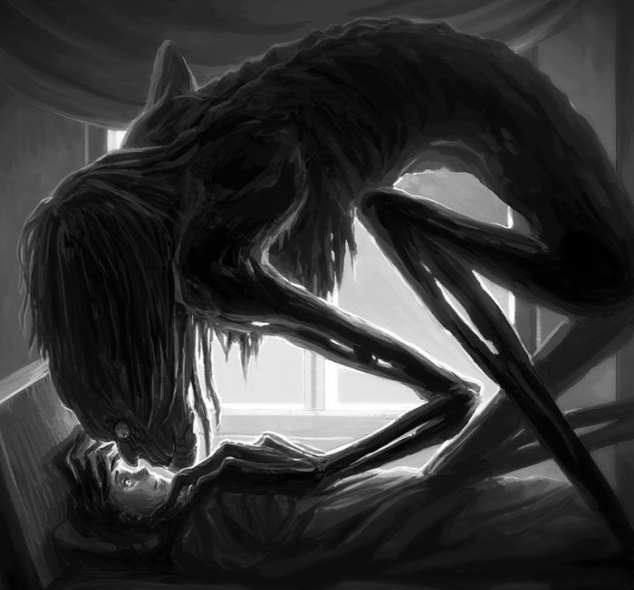 The Horror Of Sleep Paralysis Hallucinations Revealed In 46 Dark Drawings