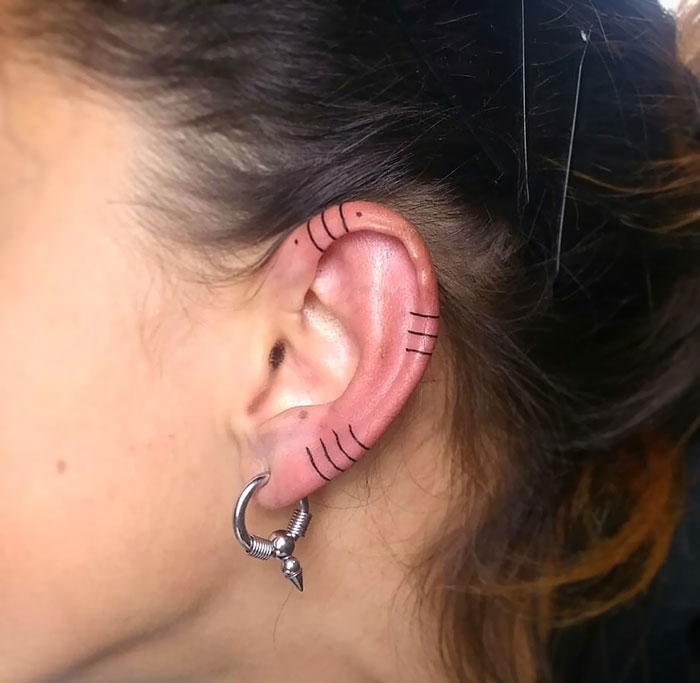 Minimalist Ear Tattoo