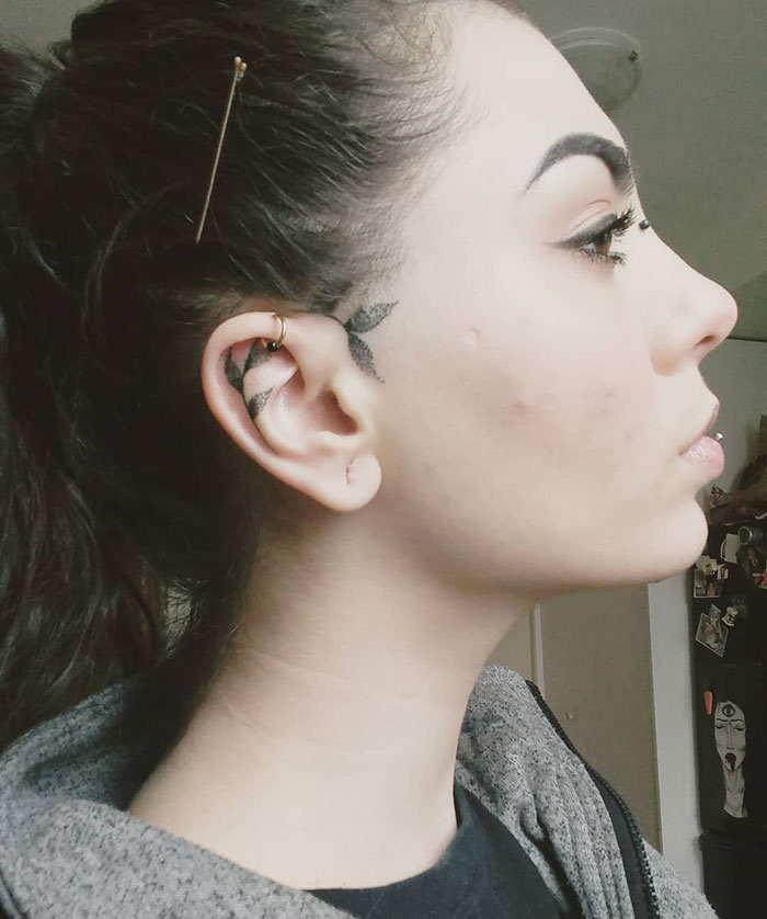 Dotwork Ear Tattoo