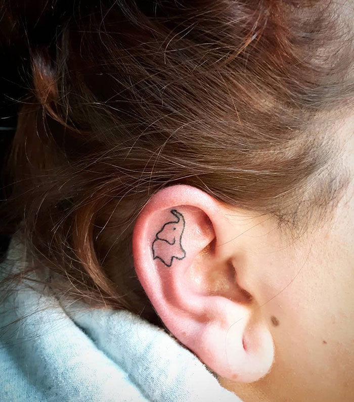 Little Elephant Ear Tattoo