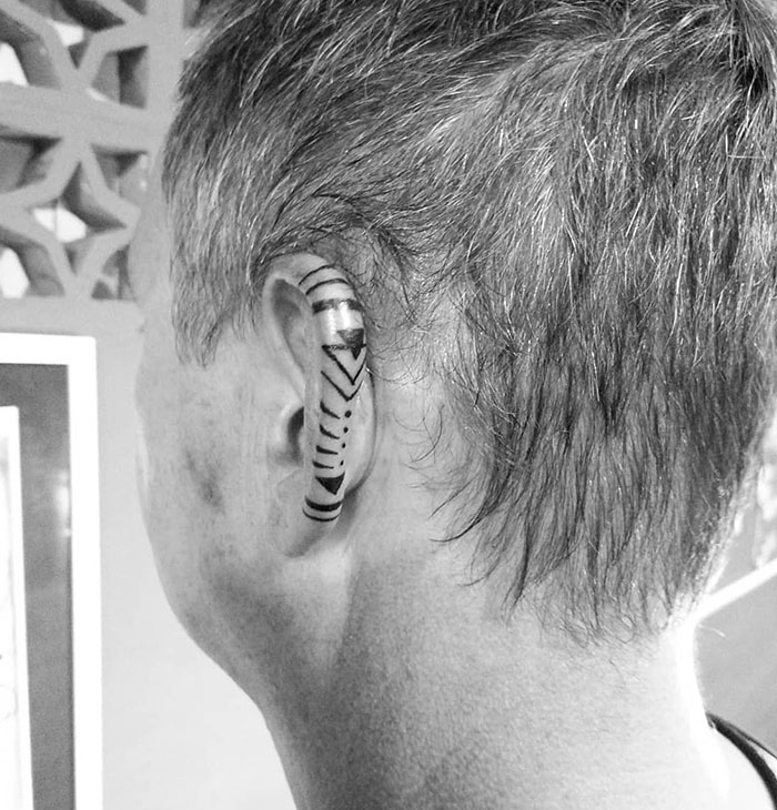 Tribal Ear Tattoo