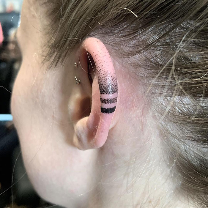 It’s Really Hard To Take A Picture Of An Ear Without Glare! Anyway, Here’s A Cute Little Ear Tattoo