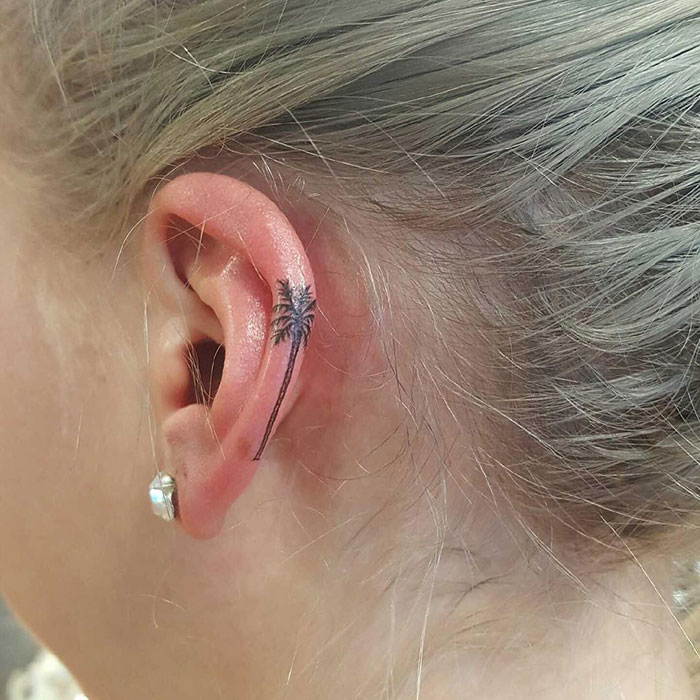 Always Ready For Summer With This Tiny Ear Tattoo
