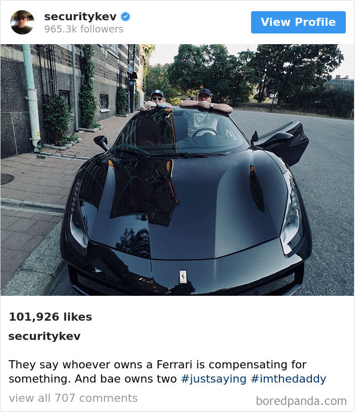 They Say Whoever Owns A Ferrari Is Compensating For Something. And Bae Owns Two #justsaying #imthedaddy