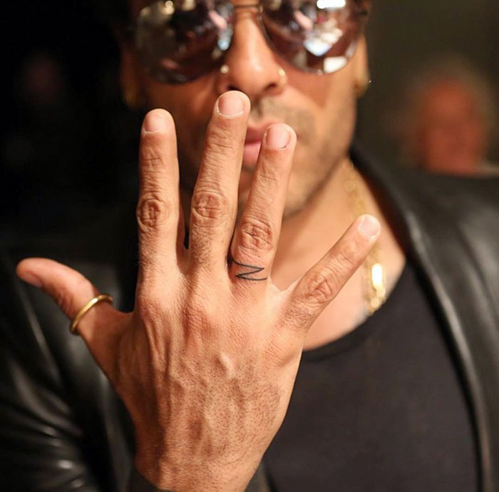 A Finger Tattoo Made For Lenny Kravitz. Z Is For Zoë Kravitz