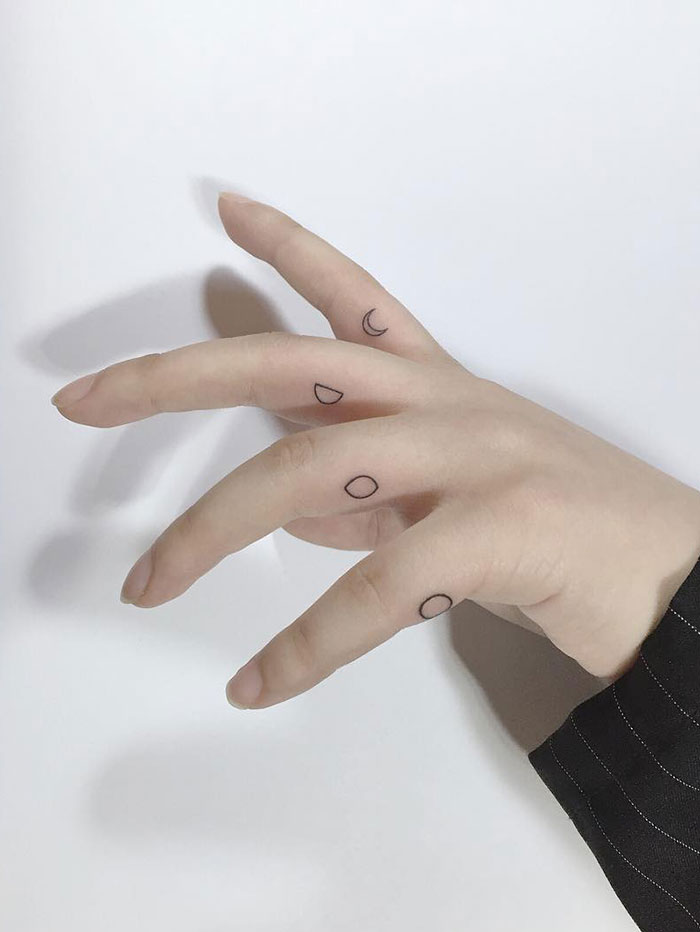 Minimalist Moon Finger Tattoos