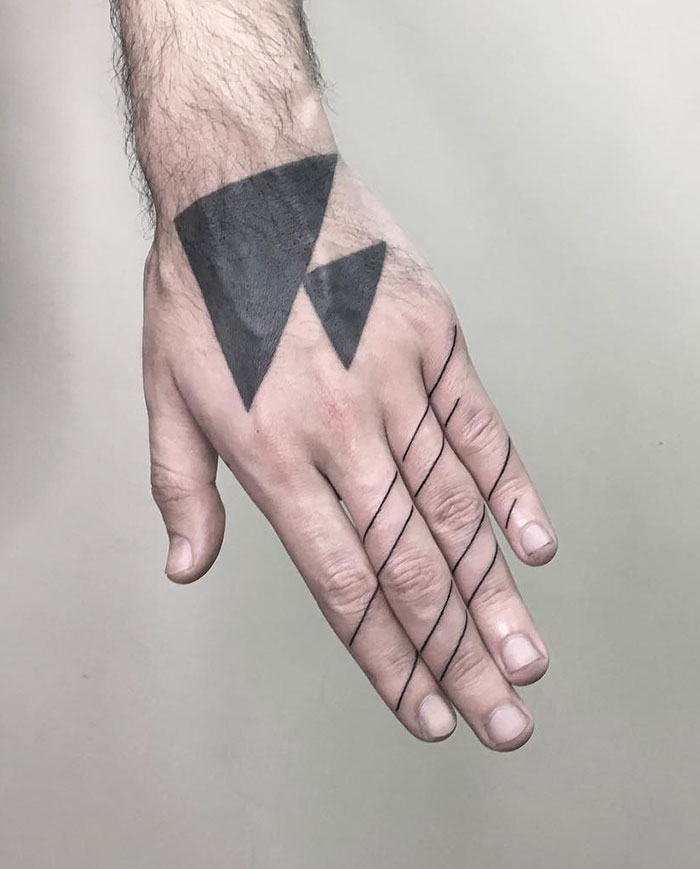 Abstract Finger Tattoos