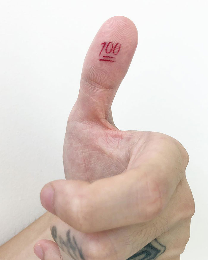 Thumbs Up For This Finger Tattoo