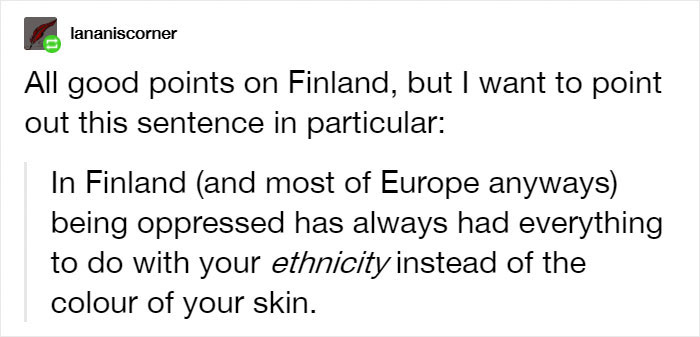 Someone Blames Finland's Success On Being 'All White' And Colonialist, Gets Shut Down With A History Lesson