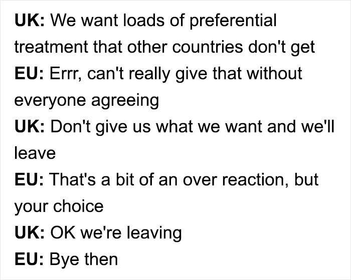 Funny Chat Between The Uk And Eu Illustrates How Dumb Brexit