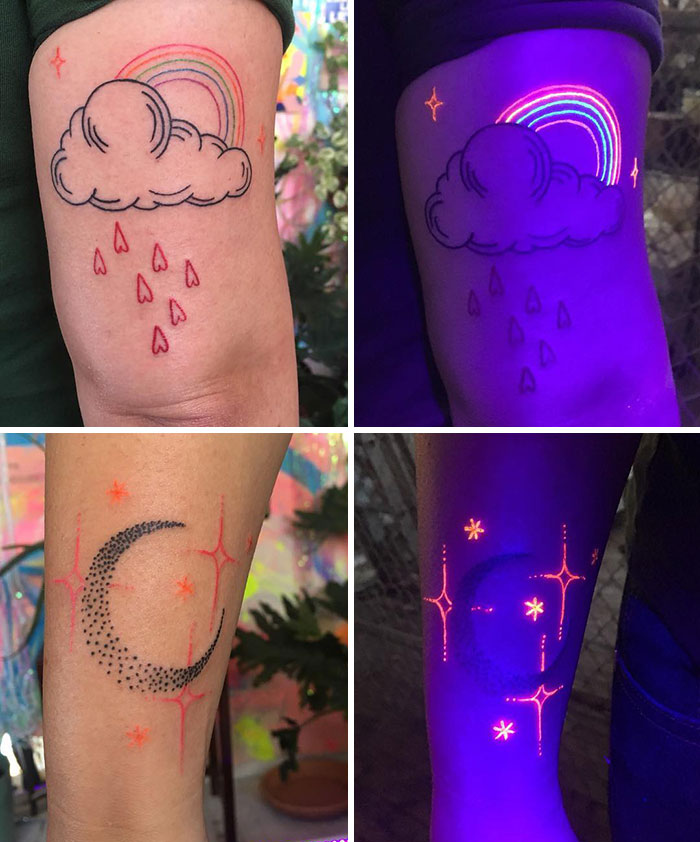 A Couple Of Black Light Tattoos From My Flash