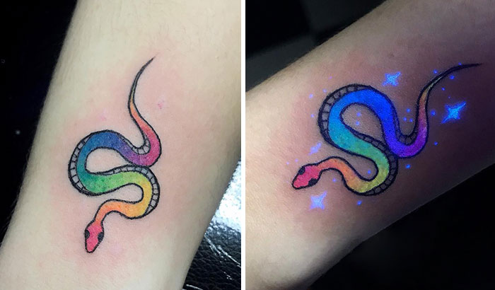 Glow In The Dark Snake Tattoo