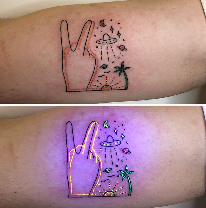 UV Neon Tattoo With A Hidden Meaning