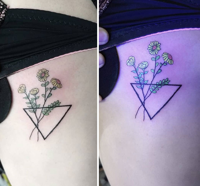 Floral UV Tattoo Piece