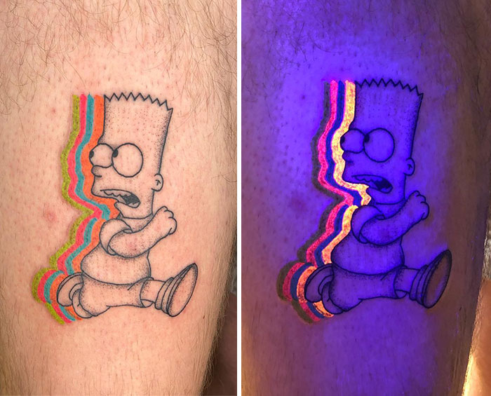More Trippy UV Ink Simpsons Tattoos, Please