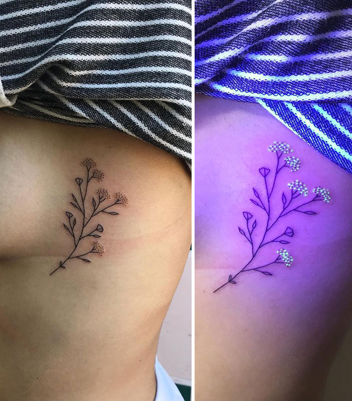 Classy Way Of Using UV Ink On A Tattoo