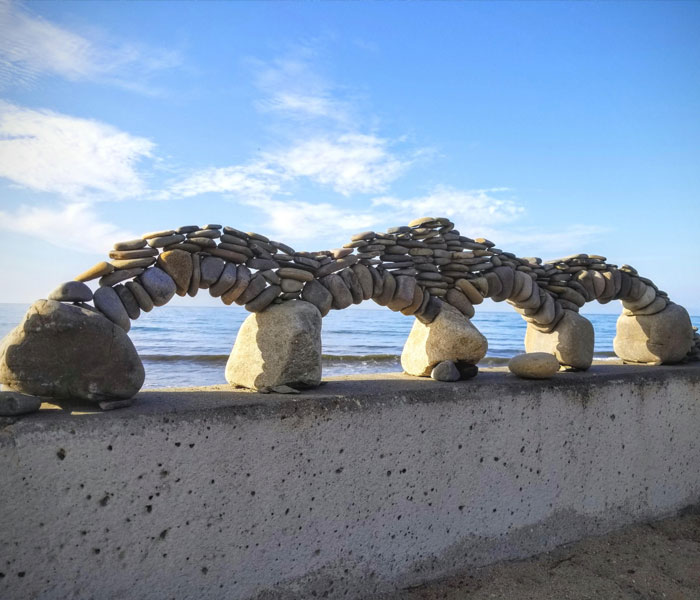 Saw These Stacked Stone Arches At The Beach This Morning