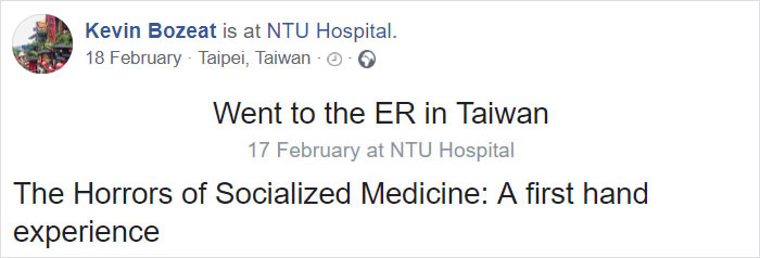  People Are Questioning The U.S. Healthcare System After This American Gets Hospitalized In Taiwan And Only Has To Pay $80