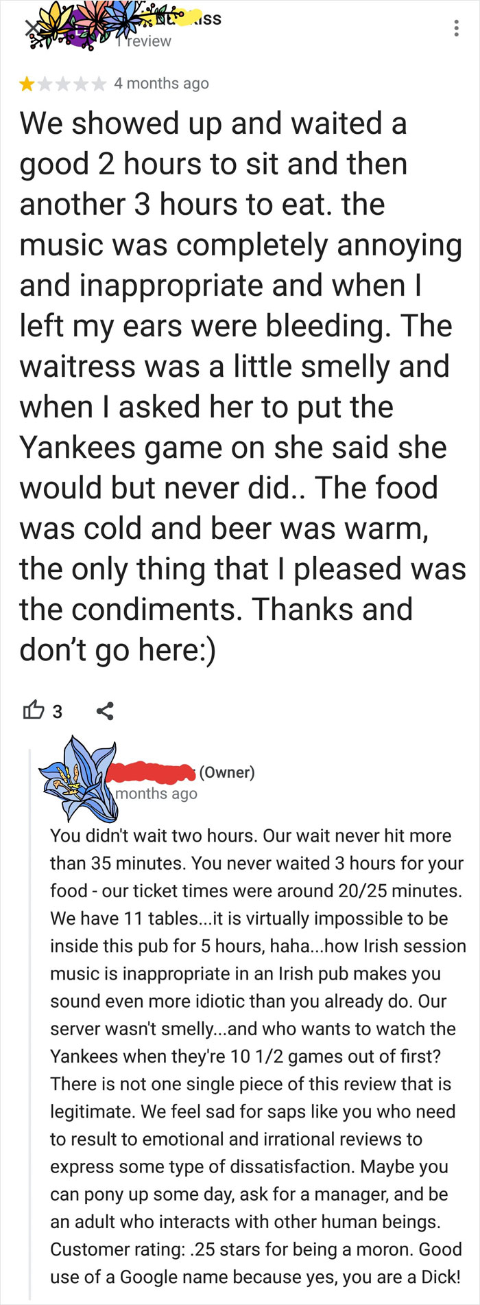 Local Irish Pub Owner Destroys Obnoxious Lying Patron/Yankees Fan