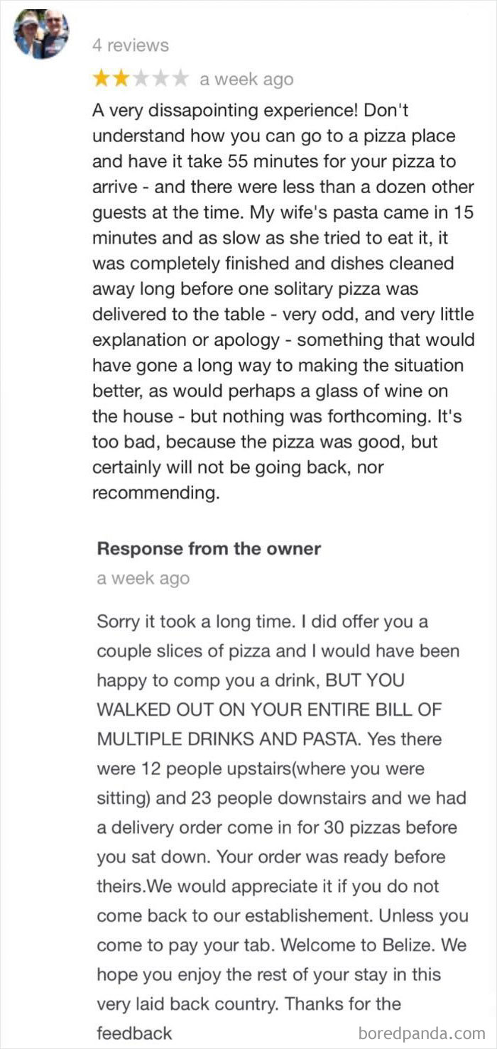 26 Of The Funniest Restaurant Comebacks To Negative Reviews