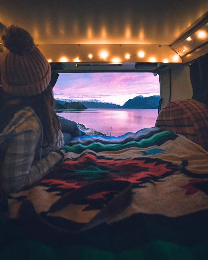 Taking In That Sunrise From The Back Of A Van