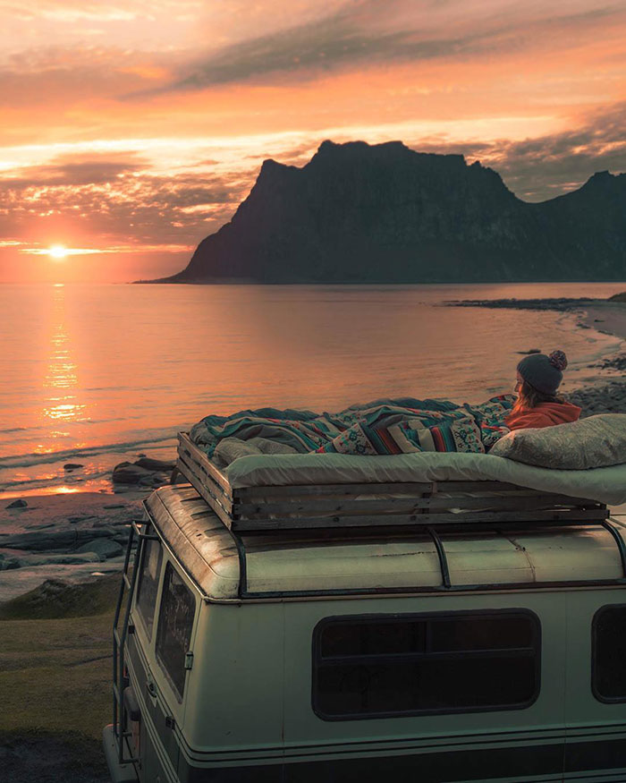 Why Not Spend The Evening Sitting Up Top Of Your Van Watching A Movie And Soaking In The Sun As It Shuffles Its Way Across The Horizon?
