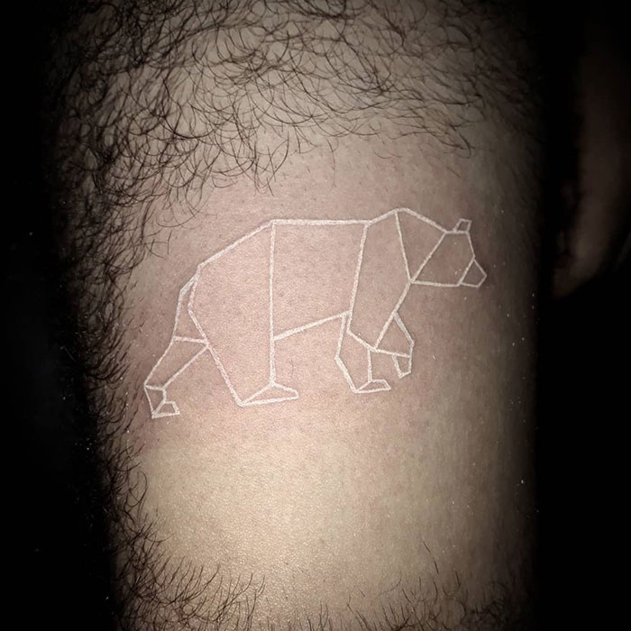 Polar Bear White Ink Tattoo