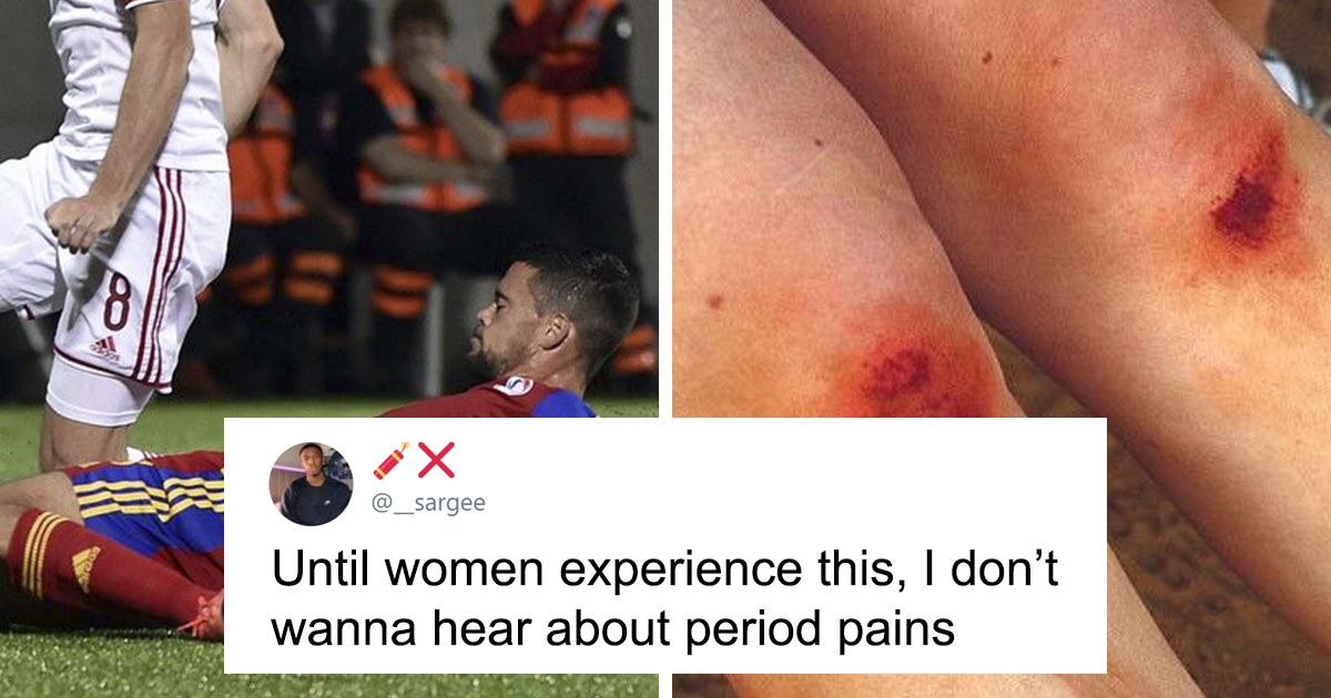 Period pain simulator brings man to his knees in agony