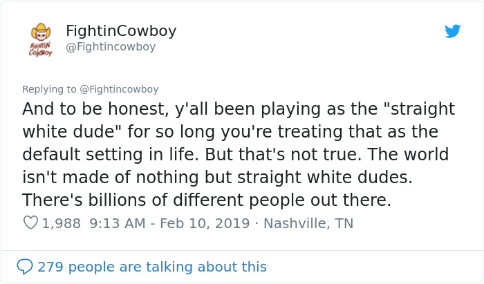 Gamers Are Getting Upset Over 'Forced Diversity', But This “Straight White Dude” Shuts Them Down In A Viral Twitter Thread