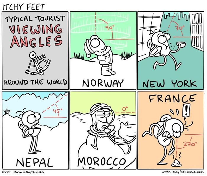 A Very Entertaining Artist Creates A Guide To Show The Languages And Customs Of Different Countries