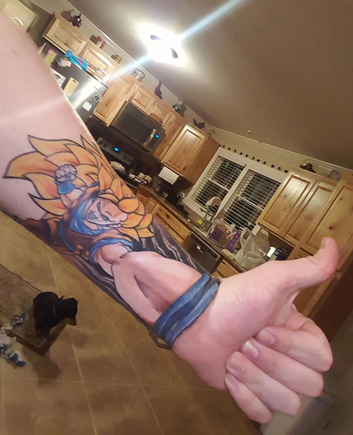 Goku Loves The 3D Effect Of This Tattoo