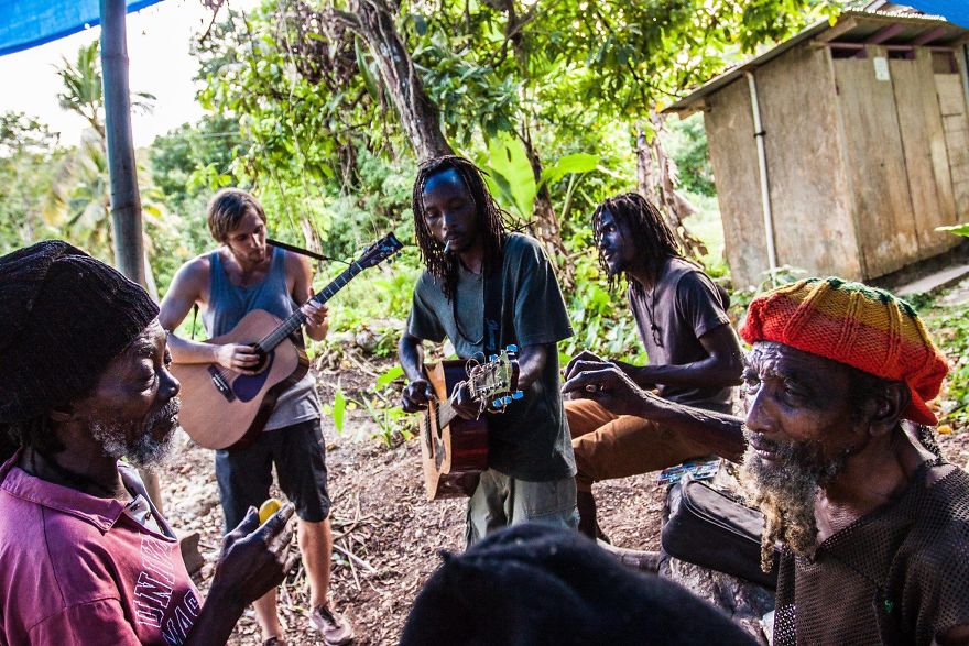 Playing Guitar With The Jamaican Rastafarians