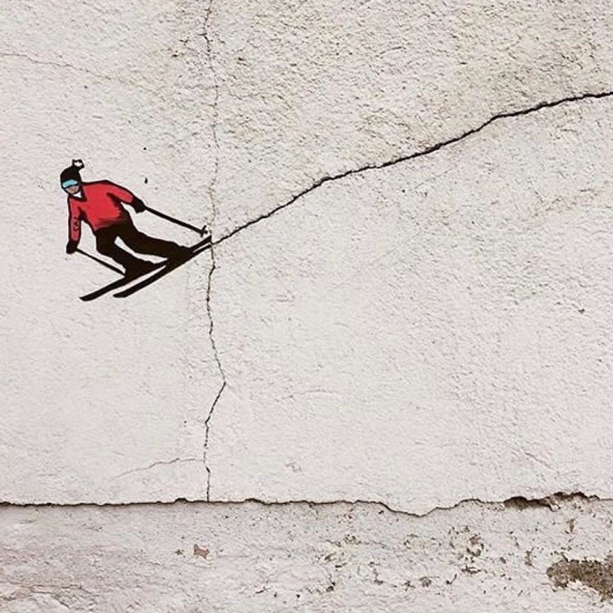 French Artist Sees Urban Spaces Like No One And Spreads Humor Through Them With His Art