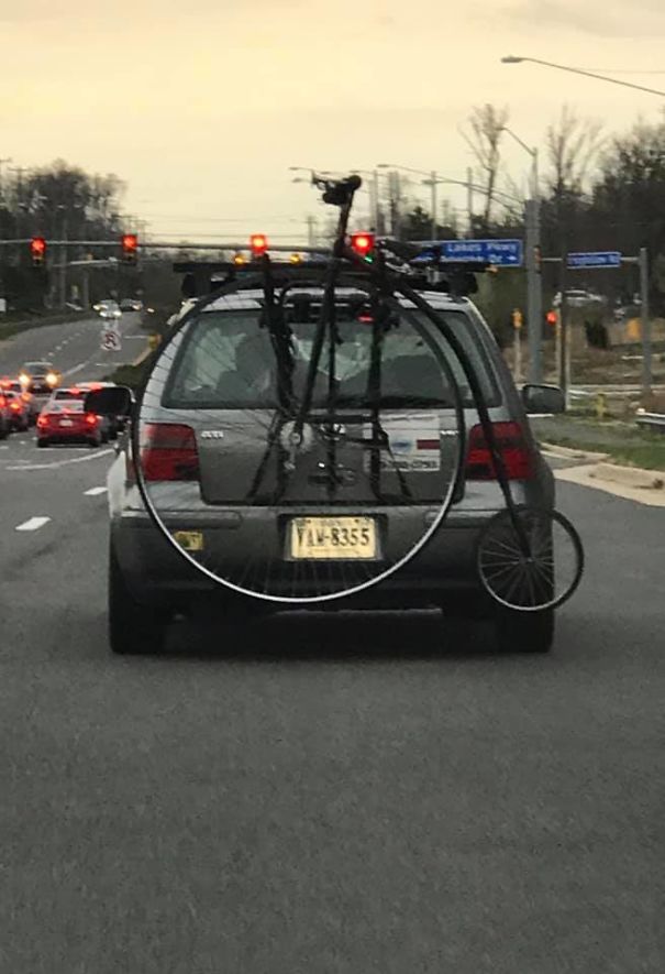 This Person Has A Penny-Farthing On A VW Bike Rack