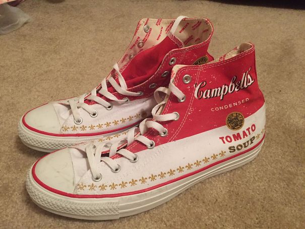 These Campbell's Tomato Soup Shoes I Received For Christmas Years Ago