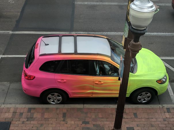 This Car Entirely Colored With Highlighters