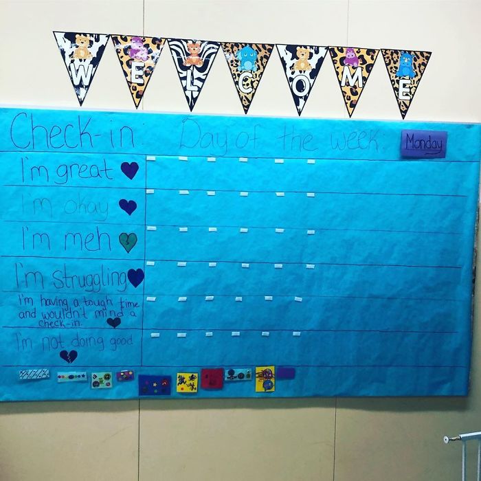 Teacher's Check-In Chart For Students To Share Their Feelings Goes Viral